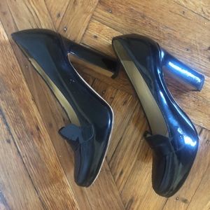 Kate Spade Patent Leather Penny Loafer Heels